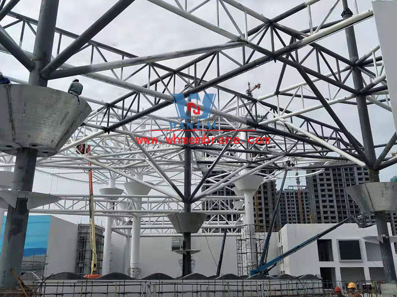 Shangdong liaocheng Wanda Town Colorful Cloud Cable Membrane Structure Project