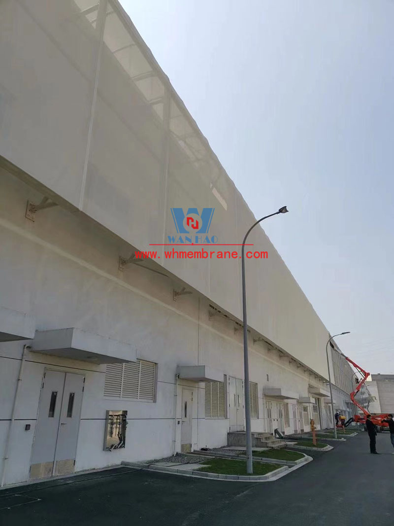 PTFE mesh membrane structure project on the facade of the new factory building of Ningbo Yifuler Company