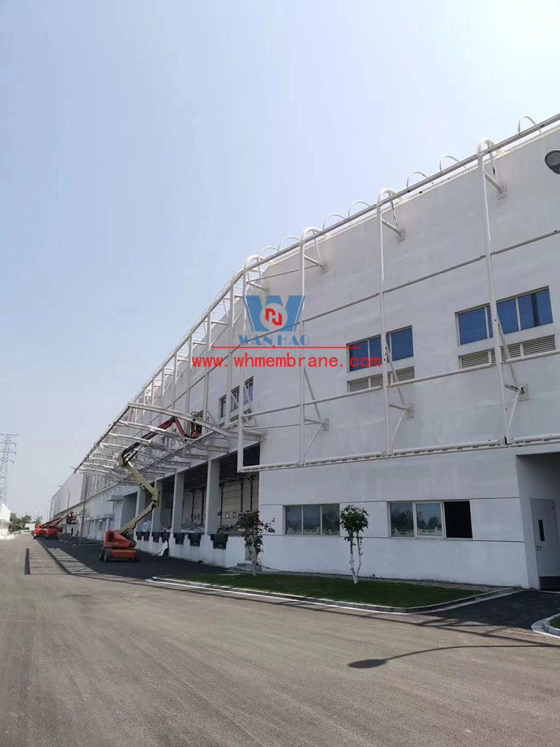 PTFE mesh membrane structure project on the facade of the new factory building of Ningbo Yifuler Company