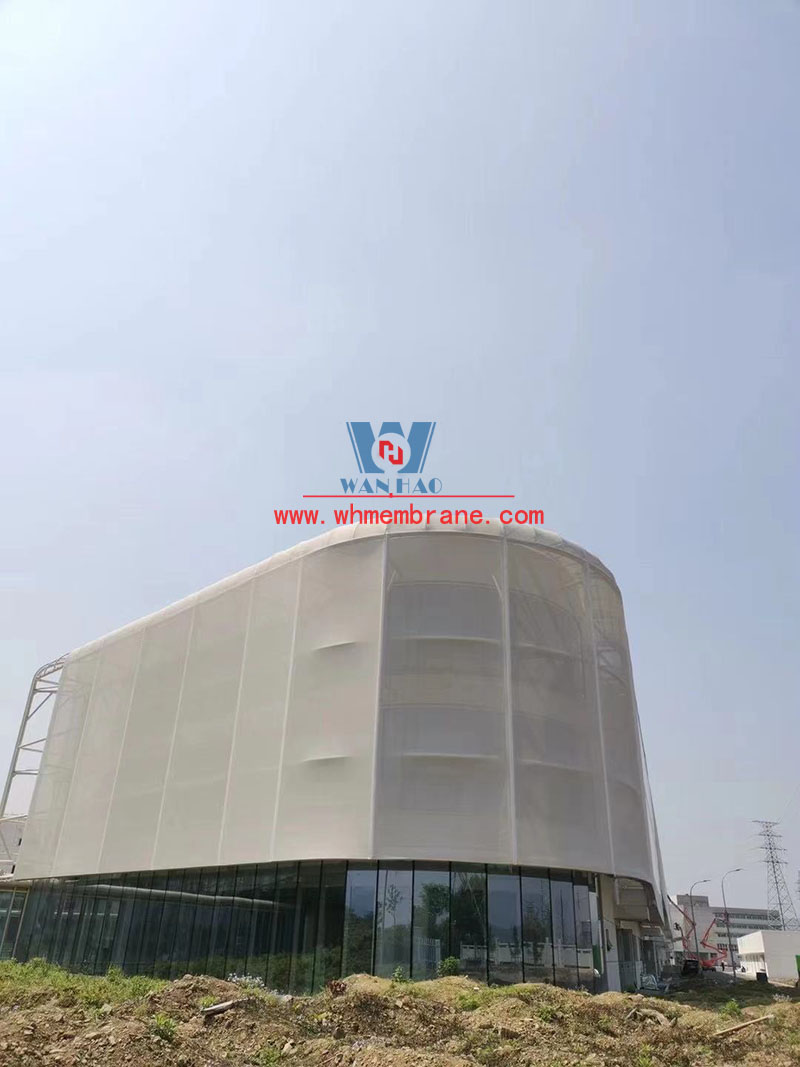 PTFE mesh membrane structure project on the facade of the new factory building of Ningbo Yifuler Company