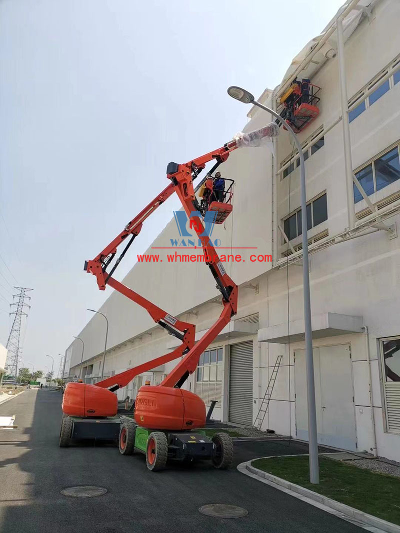 PTFE mesh membrane structure project on the facade of the new factory building of Ningbo Yifuler Company