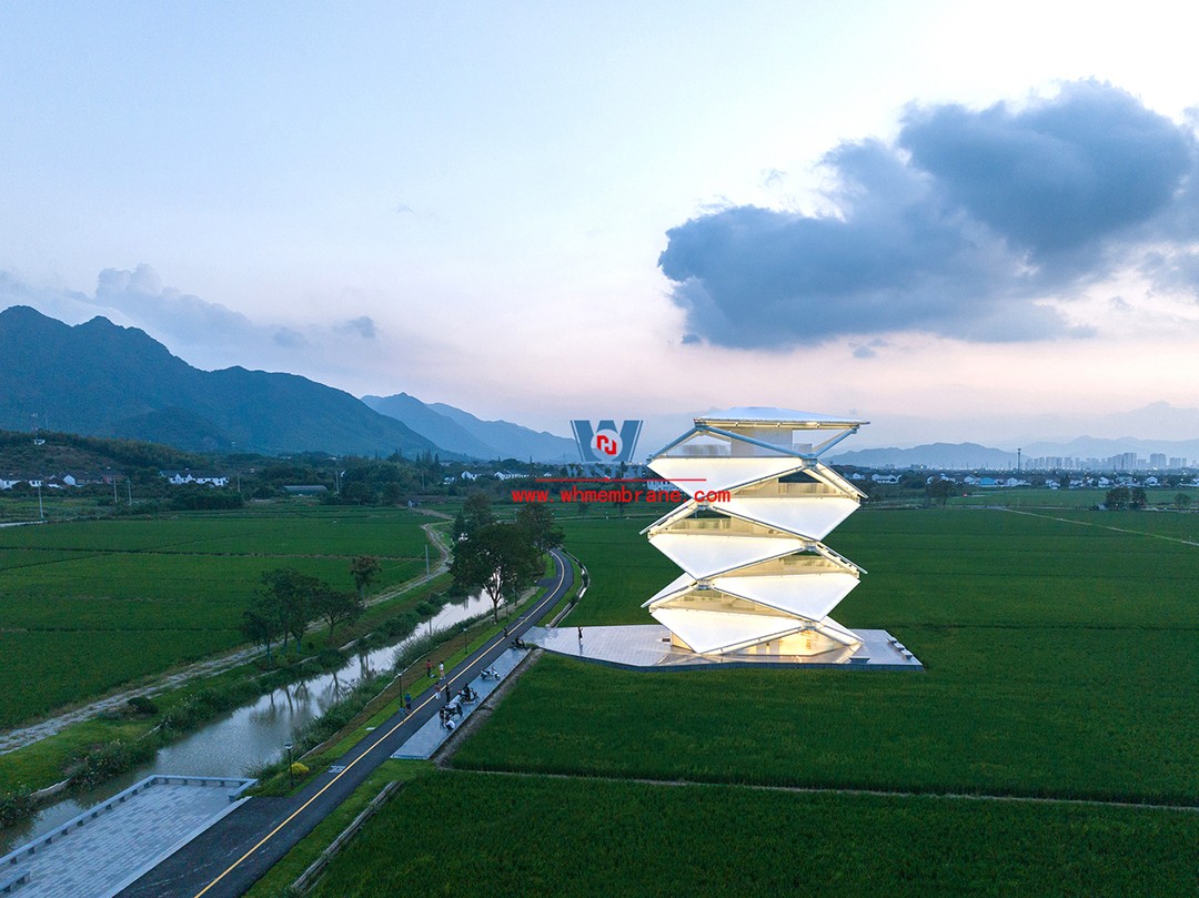 Hazy Wonderland | A lighthouse on a rice field