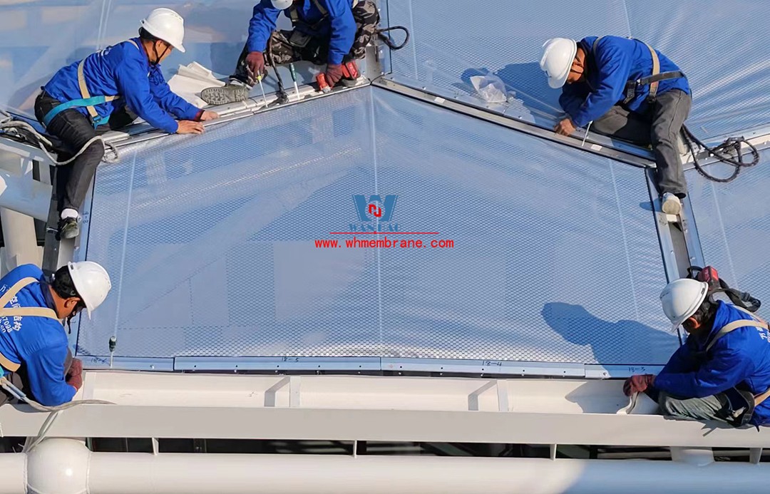 Jiaxing Changan Li ETFE air pillow steel film structure ceiling project