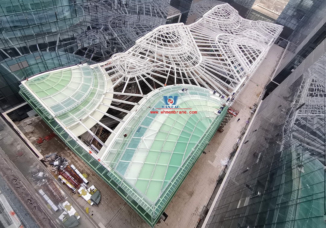 Efficient collaboration | Dare to take responsibility - Latest construction progress of ETFE Air pillow Corridor skycurtain project in Bodotson Valley, Hangzhou