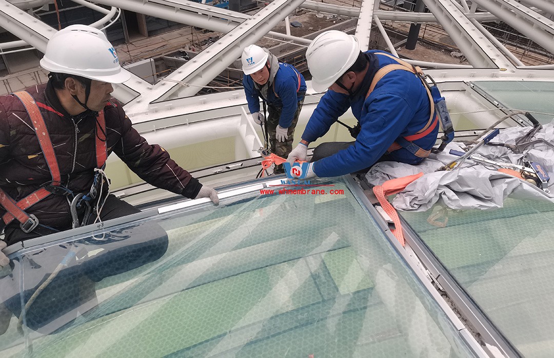 Efficient collaboration | Dare to take responsibility - Latest construction progress of ETFE Air pillow Corridor skycurtain project in Bodotson Valley, Hangzhou