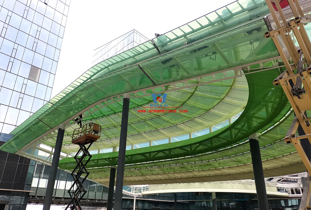 Efficient collaboration | Dare to take responsibility - Latest construction progress of ETFE Air pillow Corridor skycurtain project in Bodotson Valley, Hangzhou