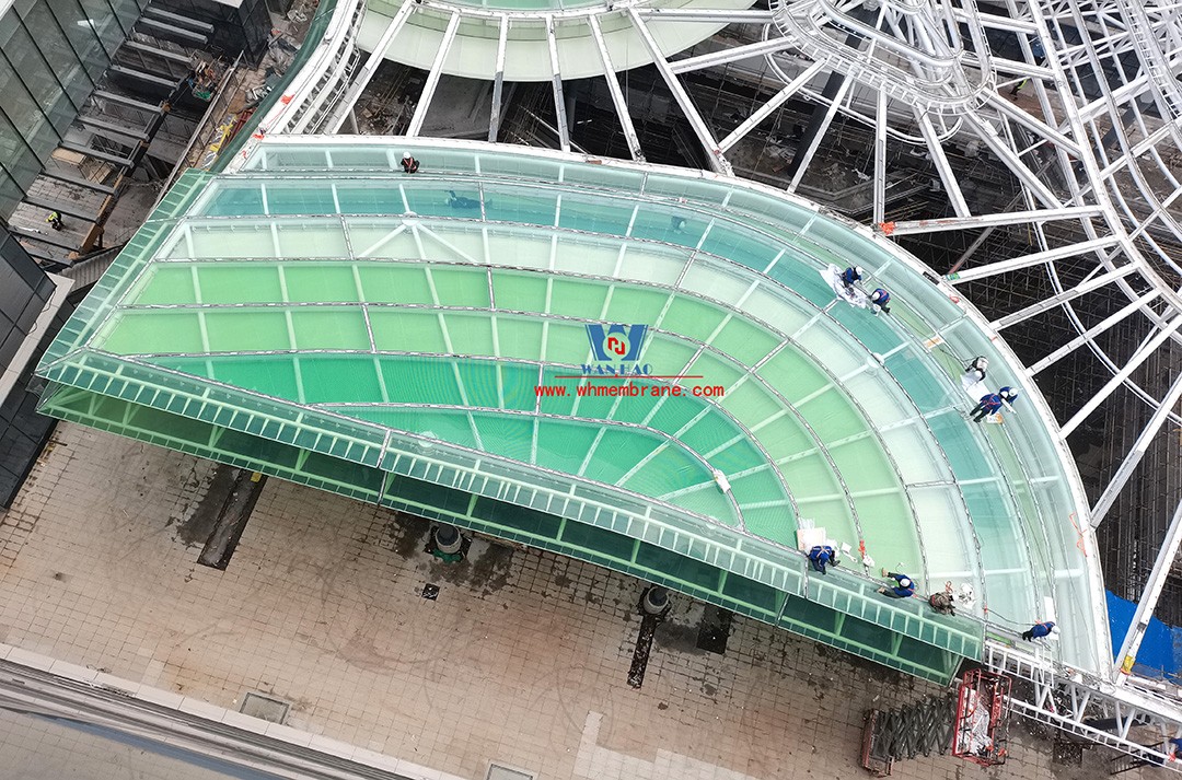 Efficient collaboration | Dare to take responsibility - Latest construction progress of ETFE Air pillow Corridor skycurtain project in Bodotson Valley, Hangzhou