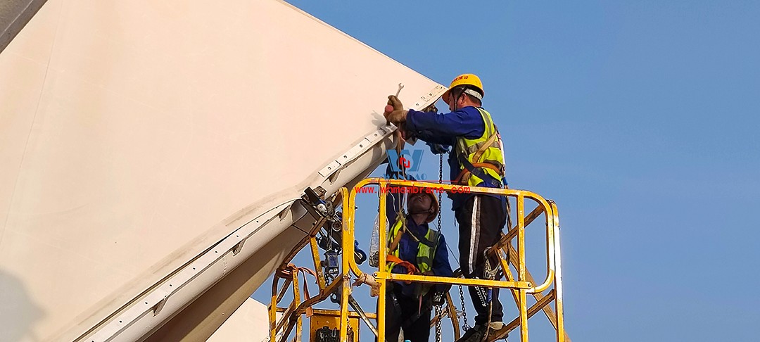 Construction is accelerating and this PTFE membrane structure is nearing completion!