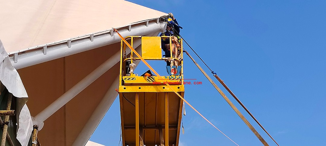 Construction is accelerating and this PTFE membrane structure is nearing completion!