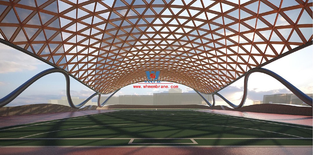 Congratulations | this ETFE steel film structure wind and rain playground dome successfully completed