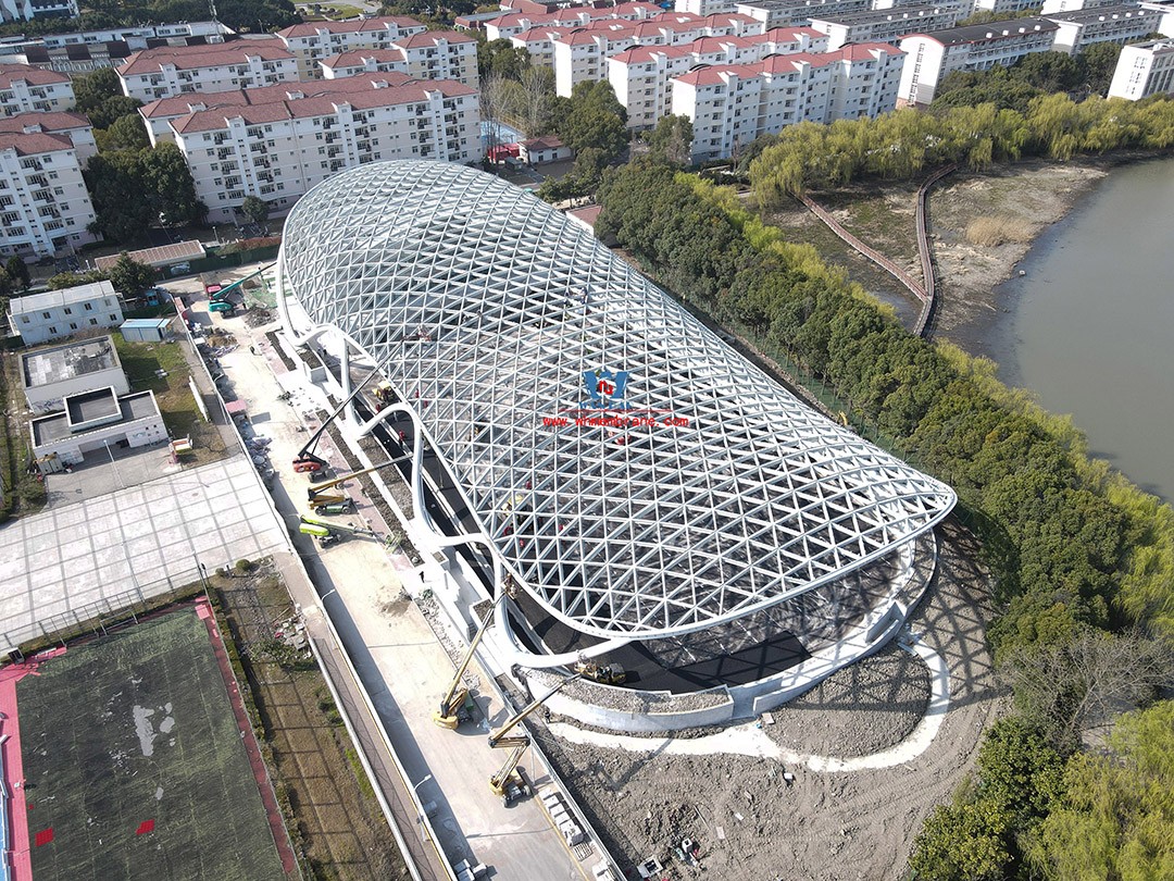 Congratulations | this ETFE steel film structure wind and rain playground dome successfully completed