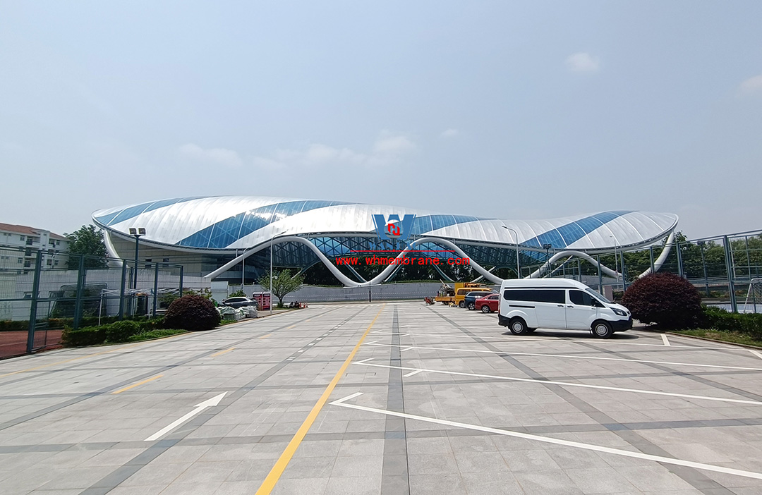 Congratulations | this ETFE steel film structure wind and rain playground dome successfully completed