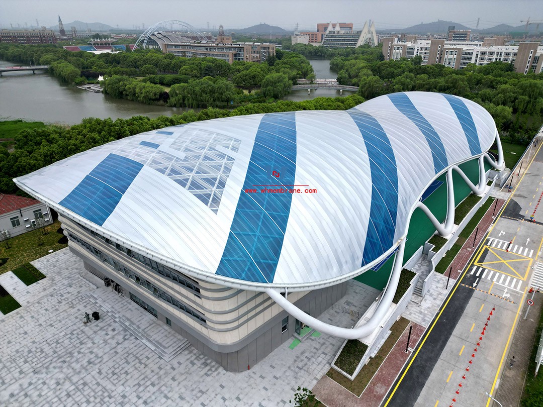 Congratulations | this ETFE steel film structure wind and rain playground dome successfully completed