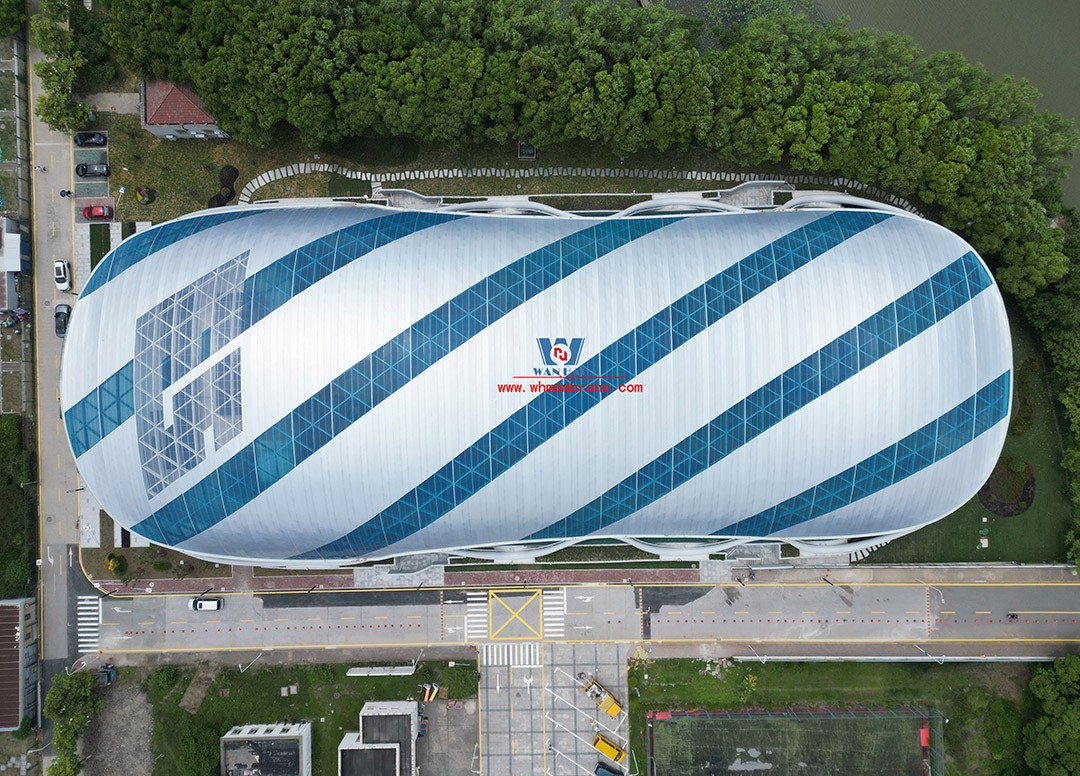 Congratulations | this ETFE steel film structure wind and rain playground dome successfully completed