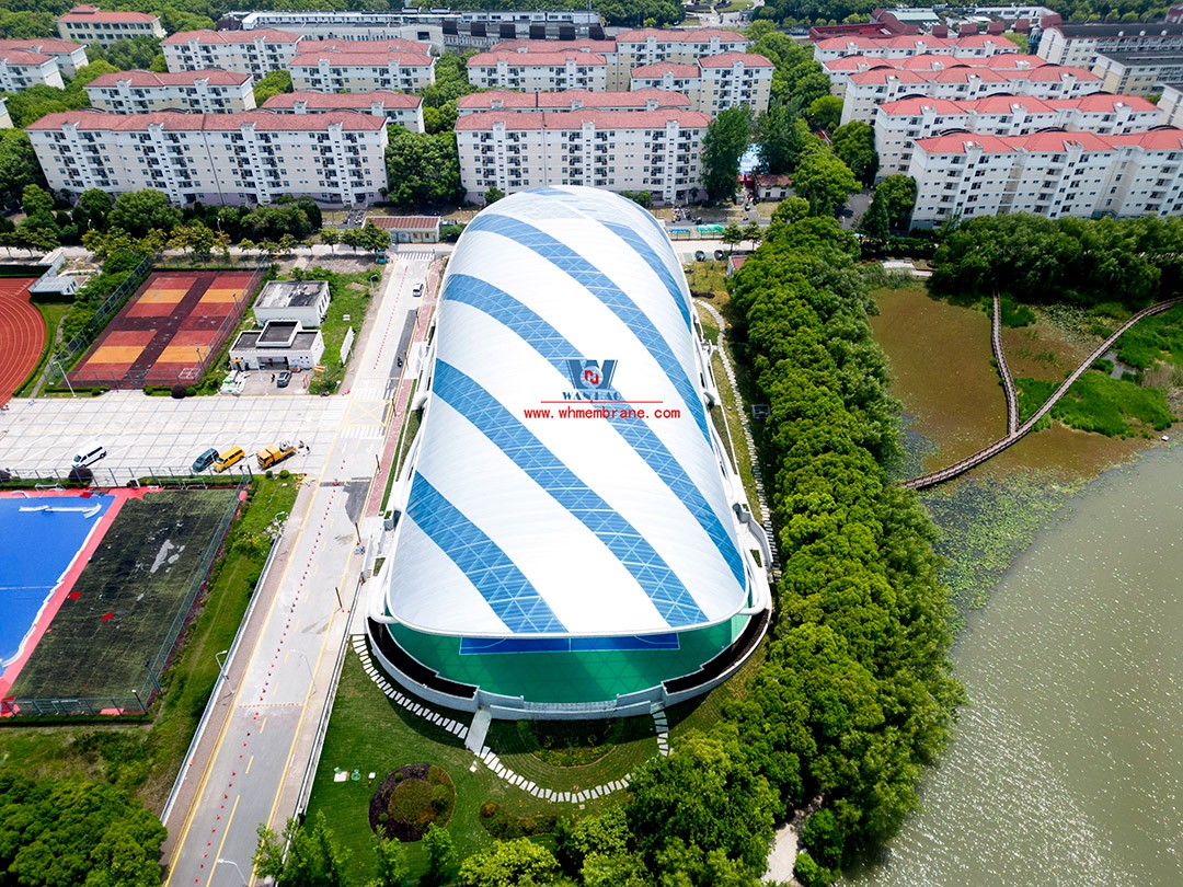 Congratulations | this ETFE steel film structure wind and rain playground dome successfully completed