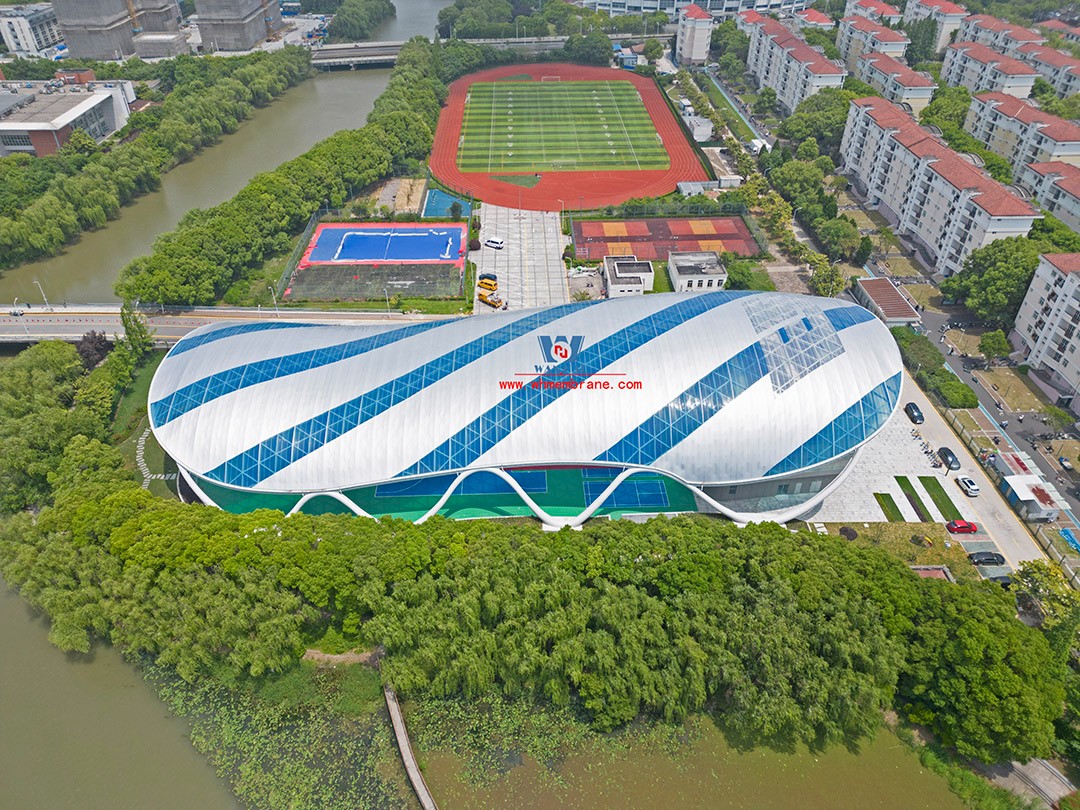 Congratulations | this ETFE steel film structure wind and rain playground dome successfully completed