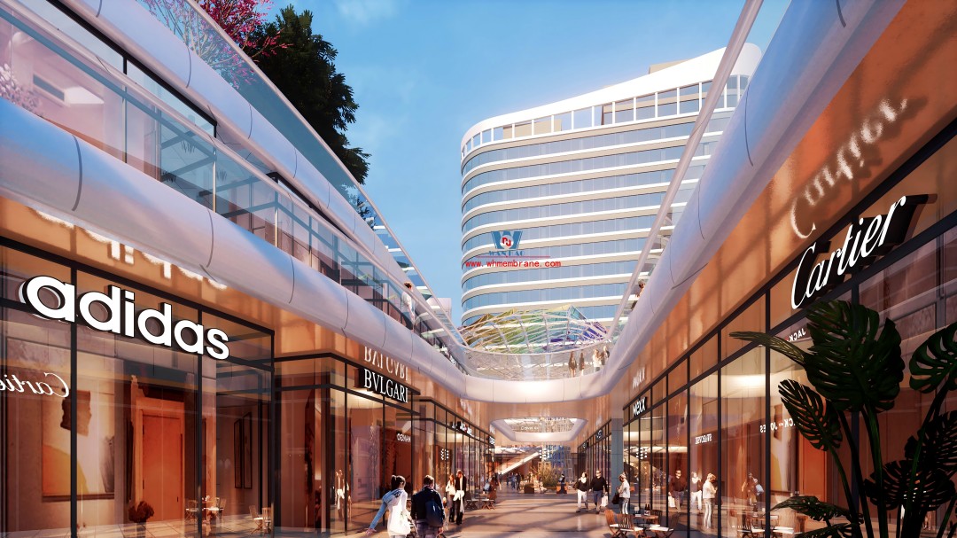 Maoming General Street ETFE Air pillow commercial canopy to create light and shadow art "scene"