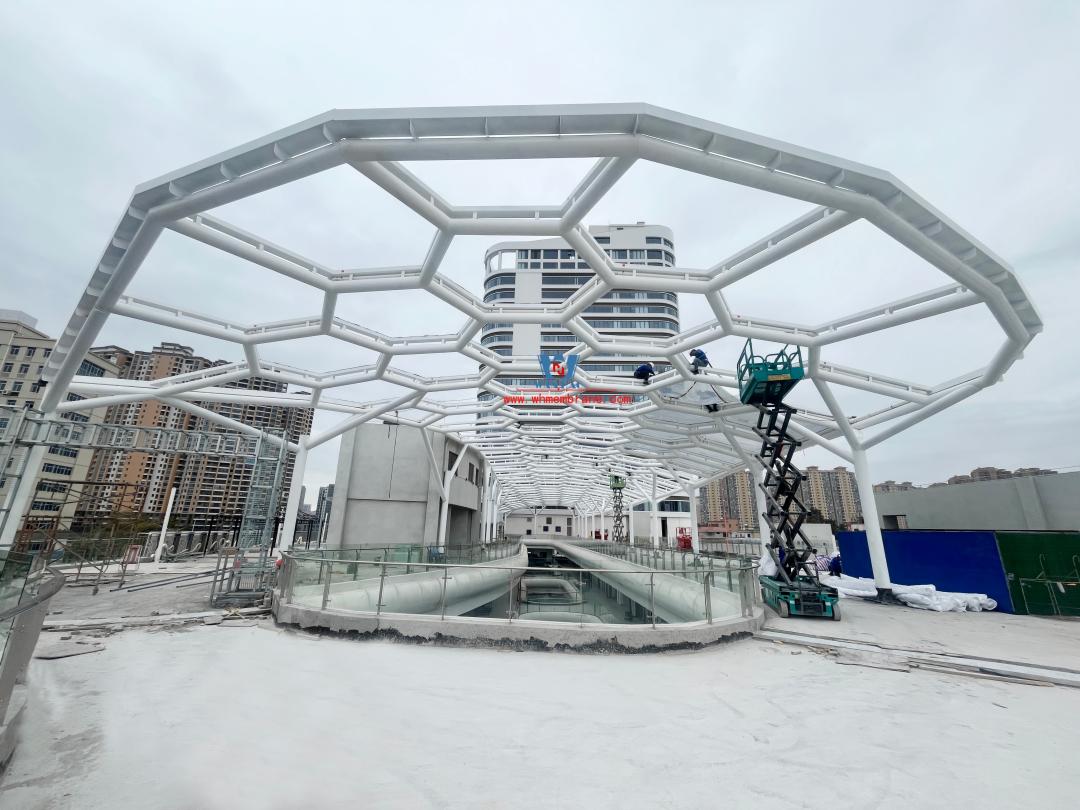 Maoming General Street ETFE Air pillow commercial canopy to create light and shadow art "scene"