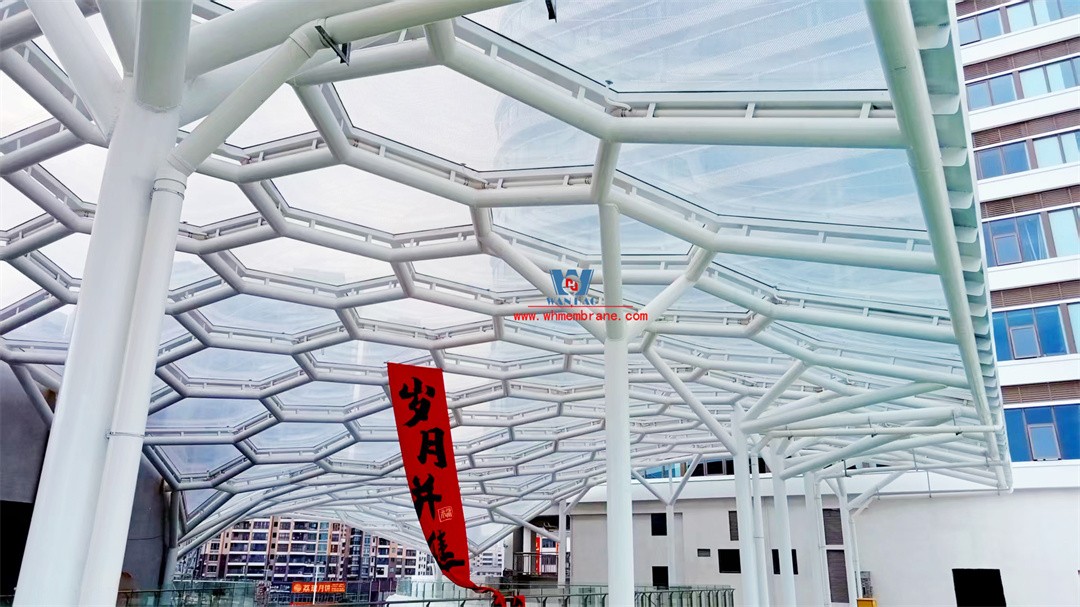 Maoming General Street ETFE Air pillow commercial canopy to create light and shadow art 