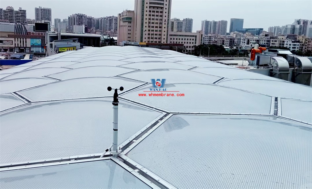 Maoming General Street ETFE Air pillow commercial canopy to create light and shadow art 