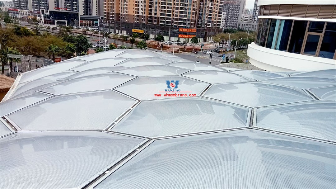 Maoming General Street ETFE Air pillow commercial canopy to create light and shadow art 