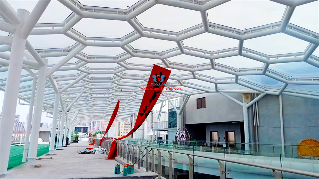 Maoming General Street ETFE Air pillow commercial canopy to create light and shadow art 