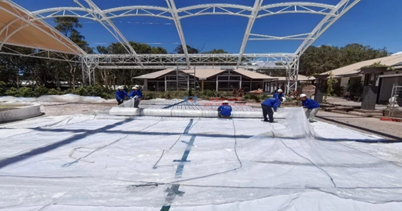 Australia’s Fountain Square Dual-Membrane Canopy Debuts with ETFE PTFE