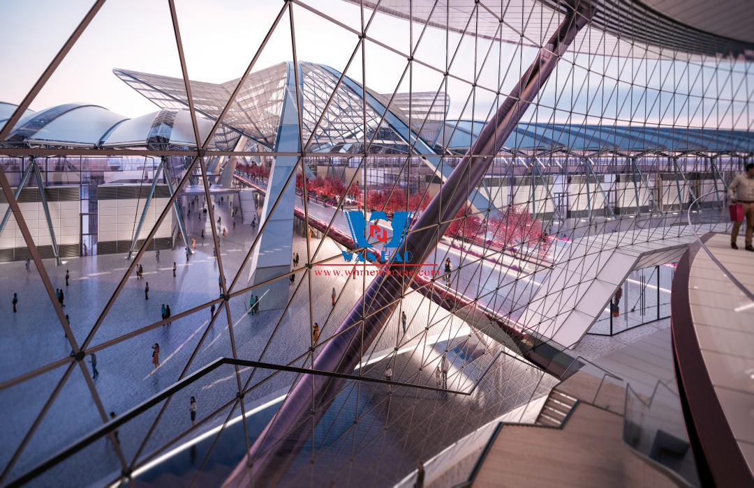 Zhengzhou Zhongyuan High-Speed Rail Port Digital Exhibition and Trade City ETFE PTFE Membrane Structure Project