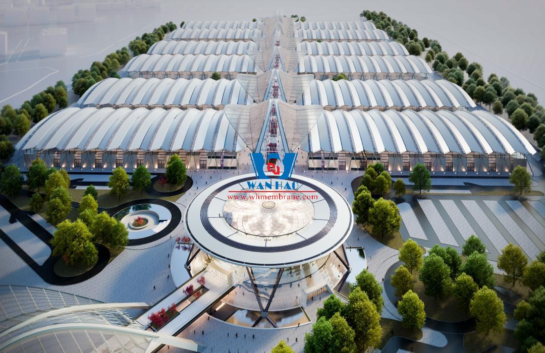 Zhengzhou Zhongyuan High-Speed Rail Port Digital Exhibition and Trade City ETFE PTFE Membrane Structure Project