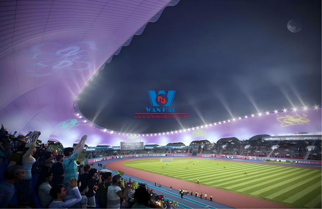 Shandong Penglai Stadium PTFE Membrane Structure Project