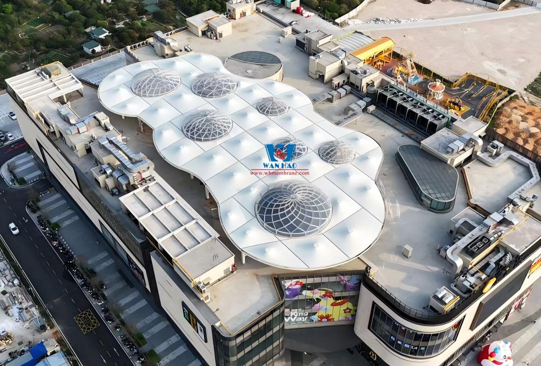Guangzhou Conghua Phoenix New World Commercial Building ETFE PTFE Membrane Structure Project