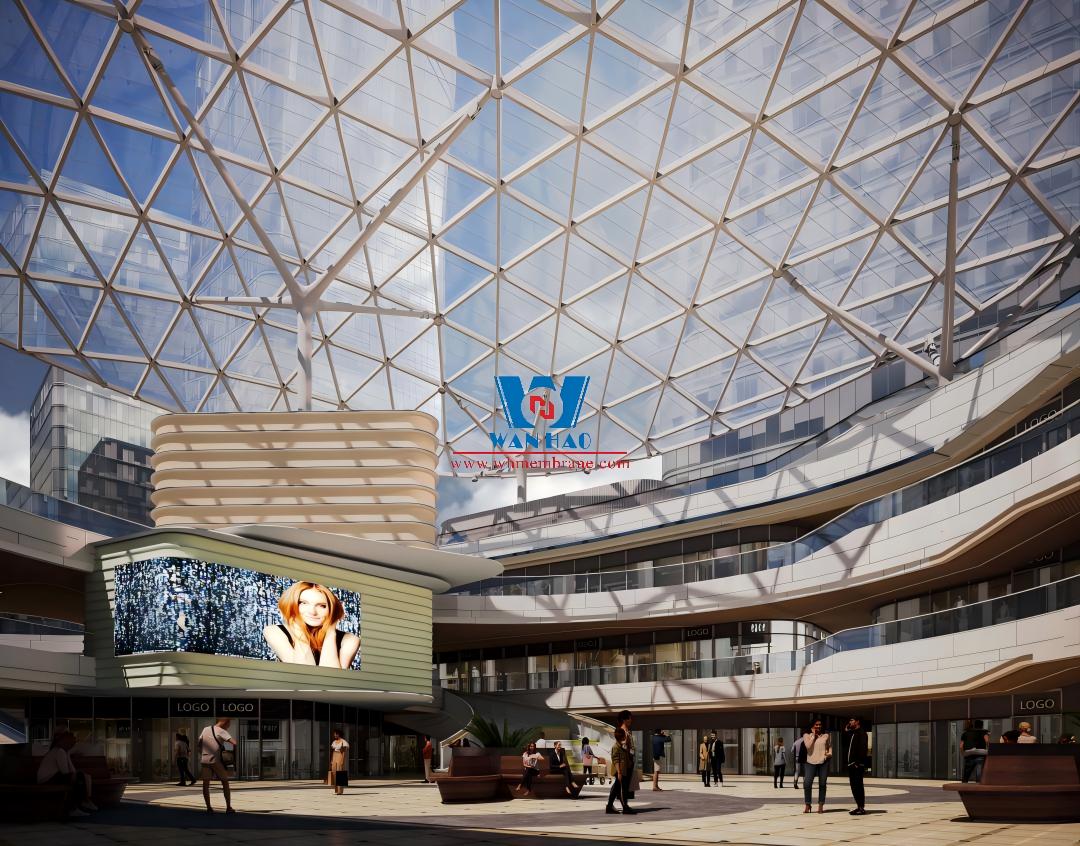 Shaoxing Huafa Financial Vitality City ETFE Membrane Structure Commercial Canopy Project