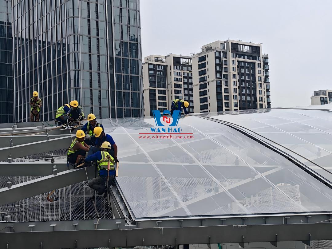 Shaoxing Huafa Financial Vitality City ETFE Membrane Structure Commercial Canopy Project