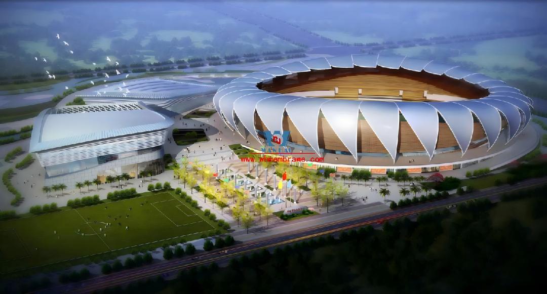PTFE Membrane Structure Roofing for Ruili International Cultural Center