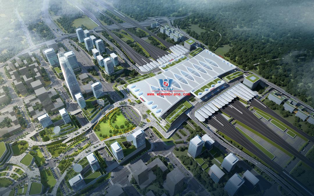 ETFE Tension Structure Membrane Aircushioning for Chongqing East Railway Station ETFE Tension Structure Membrane Aircushioning for Chongqing East Railway Station