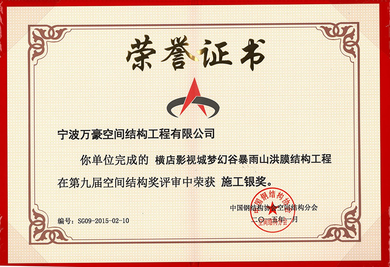 Hengdian Dream Valley Membrane Structure Construction Silver Award