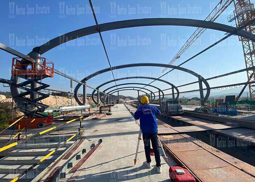Special-shaped steel structure project of Lianhu Station of Qingyuan Maglev Project