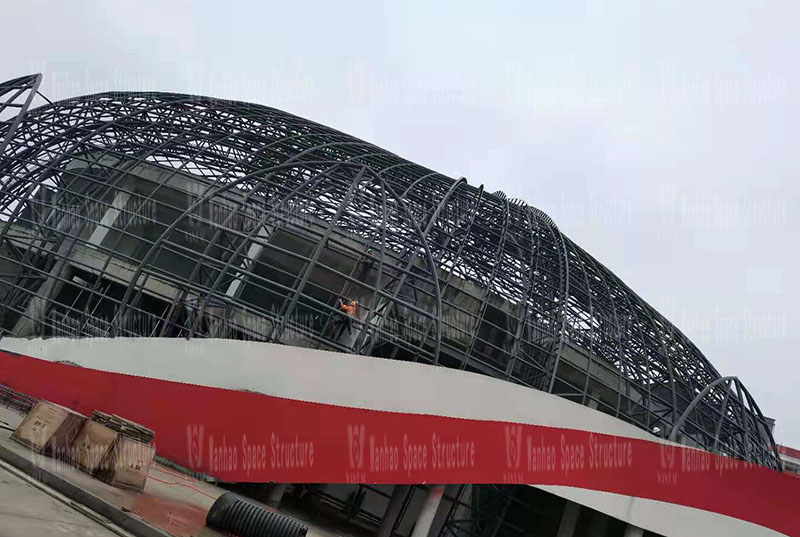 The main structure of the membrane structure project of Sichuan Pengshan Training Base (Phase I) is basically completed