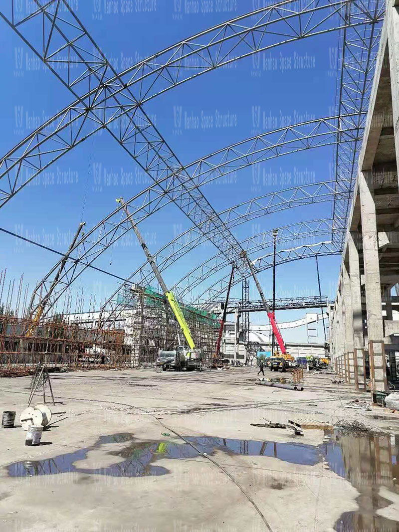 The steel frame membrane shed construction project of Inner Mongolia Energy Great Wall Coal Preparation Plant enters the membrane structure installation stage