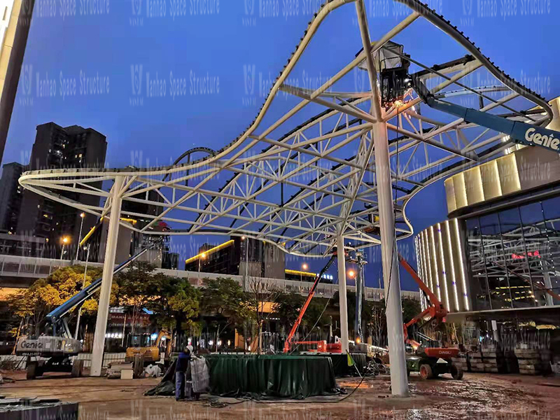 Changsha Guitang Sponge Demonstration Park Construction Project ETFE Membrane Structure Project Enters the Second Steel Structure Construction Stage