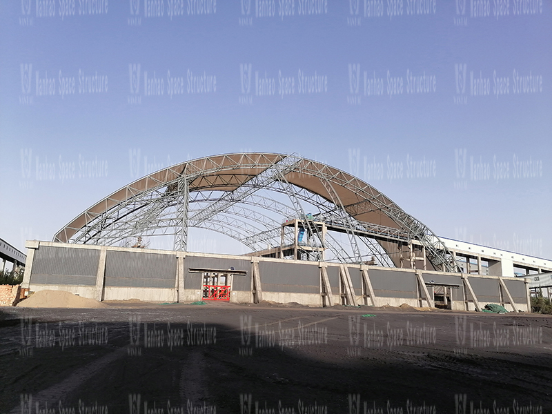 Membrane structure installation of steel frame membrane shed construction project of Inner Mongolia Energy Great Wall Coal Preparation Plant