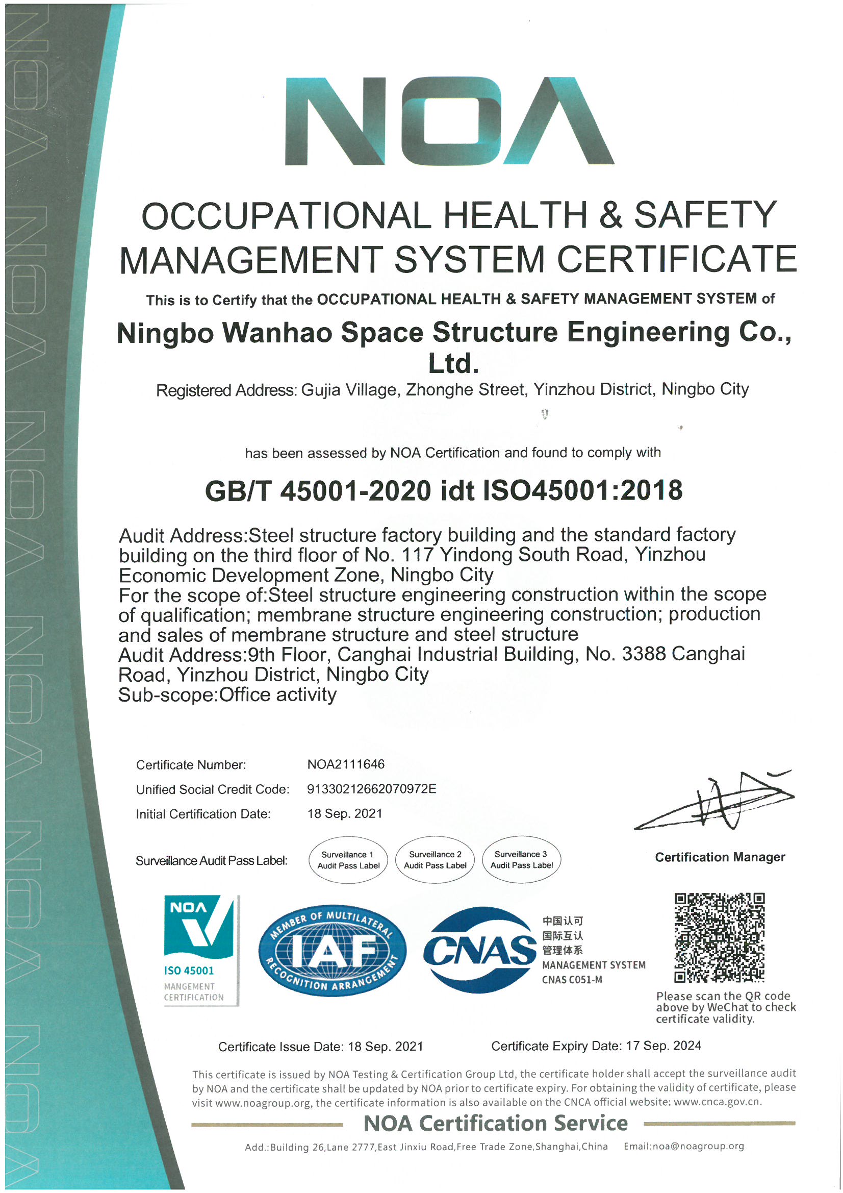 Chinese Occupational Health and Safety Management