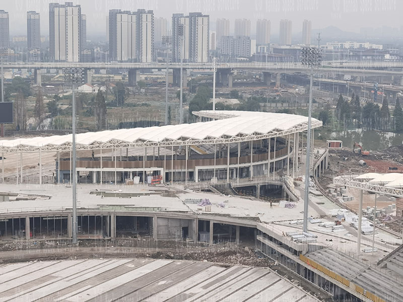 The Membrane Structure Project of Hangzhou Asian Games Baseball (Soft) Ball Sports and Cultural Center is coming to an end