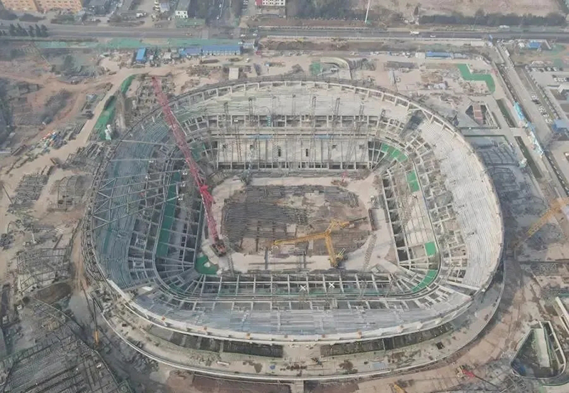 60% of the steel structure of the facade of the 2023 Asian Cup Youth Football Stadium is completed, and the 