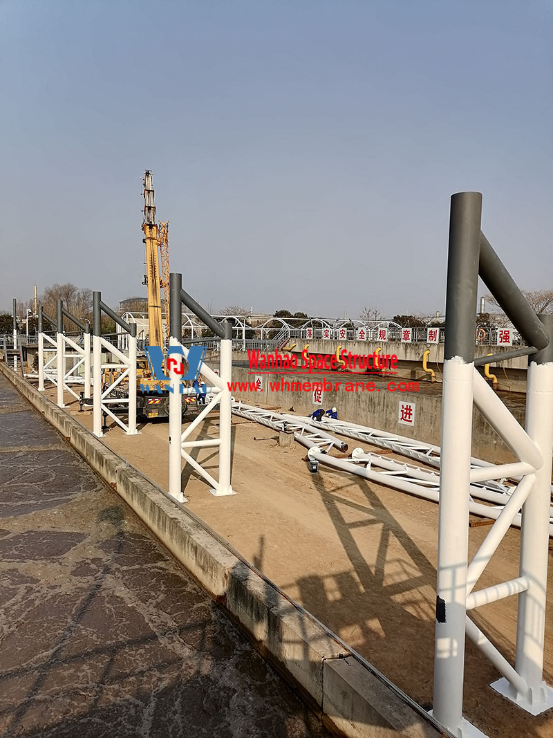 The oxidation ditch column in the south area of the first-phase oxidation ditch seal upgrade and renovation project of Bozhou Sewage Treatment Plant has been in