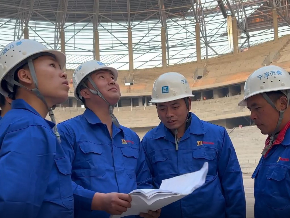 On-site video of Chongqing Longxing Football Stadium ETFE roof membrane structure project