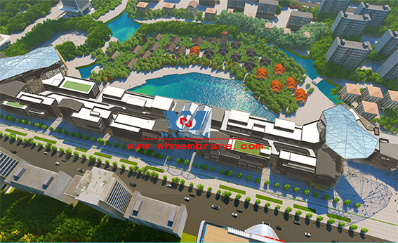 Wenyi Tangxi Jinmen canopy steel structure and ETFE membrane structure air pillow film project
