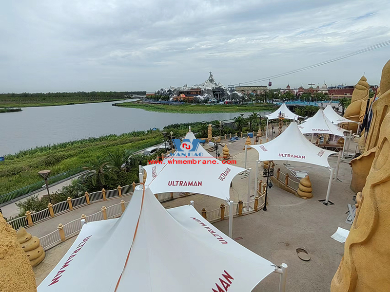 Shanghai Haichang Ocean Park Sand tower restaurant outdoor steel membrane structure completed