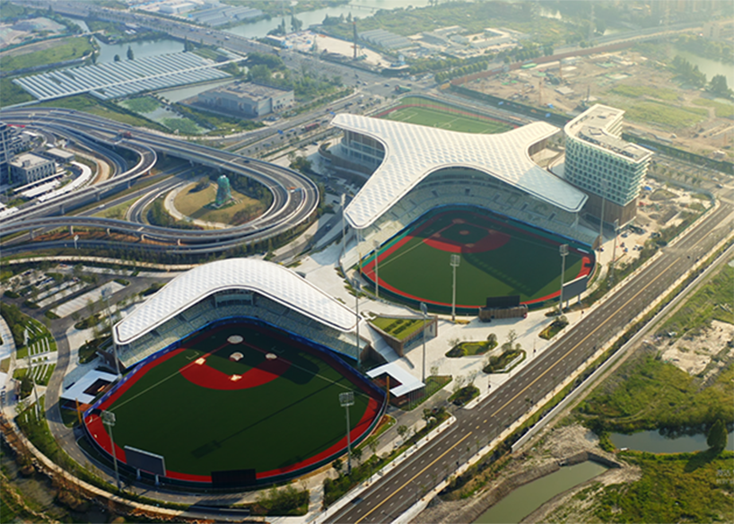 Project name :Asian Games Baseball(soft) ball sports center PTFE roofing stadium tensile membrane structure project