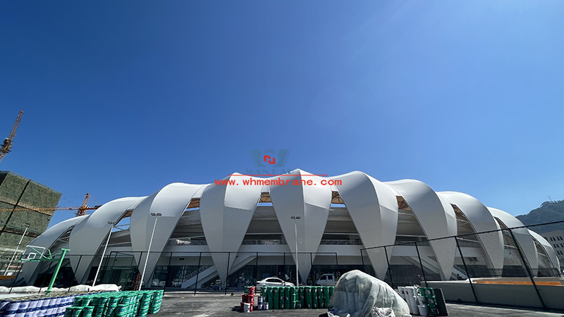 Longquan City Stadium steel film structure project completed